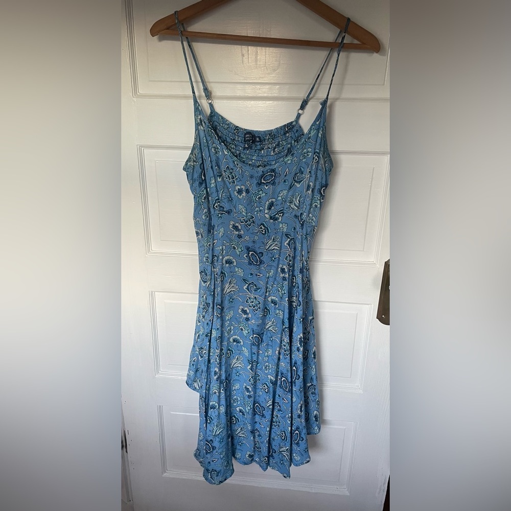 Boho Chic Blue Paisley Dress 🦋